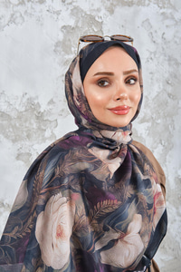 Gül Desen Şal Yağ Yeşil