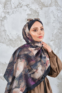 Gül Desen Şal Yağ Yeşil