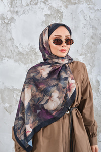 Gül Desen Şal Yağ Yeşil