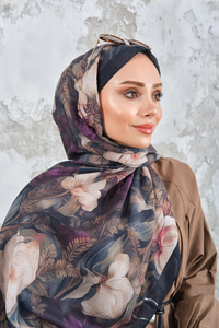 Gül Desen Şal Yağ Yeşil