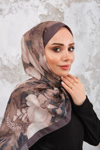 Gül Desen Şal Zümrüt Yeşil