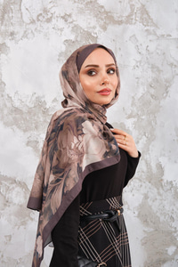 Gül Desen Şal Zümrüt Yeşil