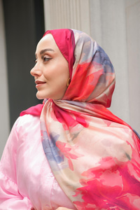 Gül Desen Soft Şal Bordo