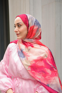 Gül Desen Soft Şal Bordo