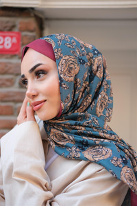 Gül Desen Soft Şal Bordo