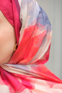 Gül Desen Soft Şal Bordo