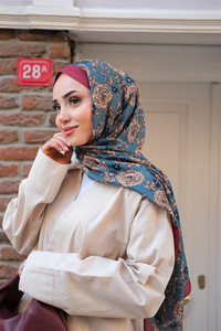 Gül Desen Soft Şal Bordo