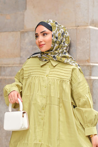 Gül Desen Soft Şal Fıstık Yeşil