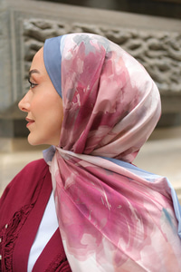 Gül Desen Soft Şal Füme