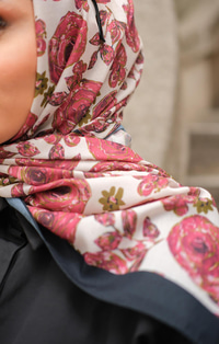 Gül Desen Soft Şal Kırmızı