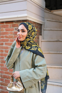 Gül Desen Soft Şal Sarı