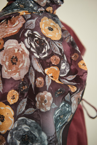 Gül Desen Soft Şal Siyah