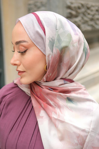 Gül Desen Soft Şal Vizon