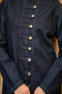 Gümüş Düğme Detaylı Takım Lacivert