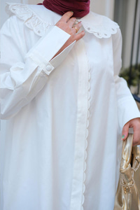 Güpür  Detaylı Gömlek Beyaz