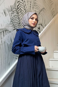 Güpür  Detaylı Gömlek Lacivert