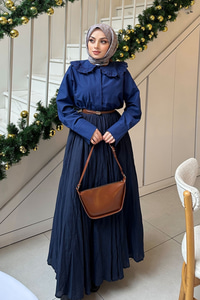 Güpür  Detaylı Gömlek Lacivert