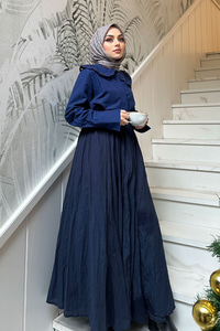 Güpür  Detaylı Gömlek Lacivert