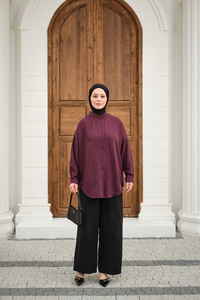 Hakim Yaka Basic Gömlek Mürdüm