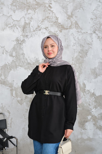 Hakim Yaka Basic Gömlek Siyah