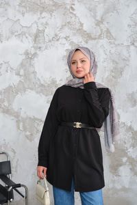 Hakim Yaka Basic Gömlek Siyah