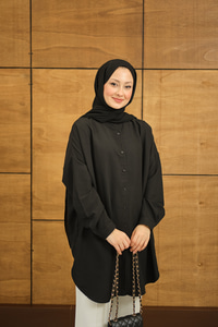 Hakim Yaka Basic Gömlek Siyah