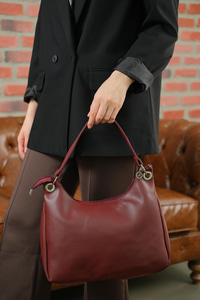 Halka Detay Salaş Omuz Çanta Bordo