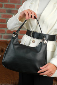 Halka Detay Salaş Omuz Çanta Siyah