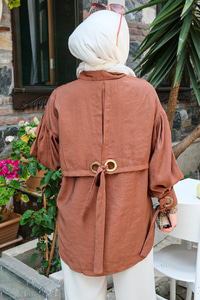 Halka Detaylı Gömlek Kahverengi