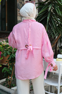 Halka Detaylı Gömlek Pembe