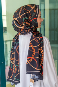 Uygun Fiyatlı HALKA ZINCIR DESEN SAL SIYAH | Loccomoda.com 