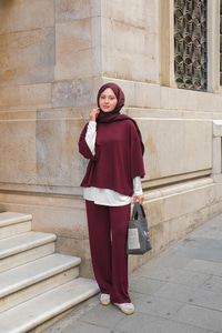 İç Badili Üçlü Takım Bordo