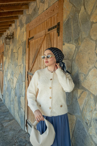 İnci Detay Triko Ceket Bej