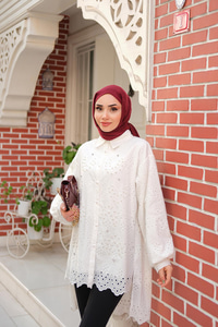 İnci Detaylı Gömlek Beyaz