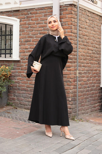 İnci Detaylı Takım  Siyah