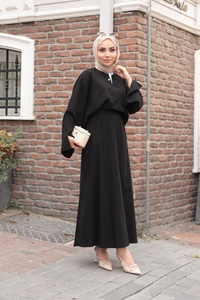 İnci Detaylı Takım  Siyah