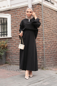 İnci Detaylı Takım  Siyah