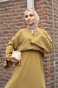 İnci Detaylı Takım  Yağ Yeşil