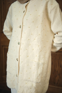 İnci Detaylı Triko Hırka Ekru