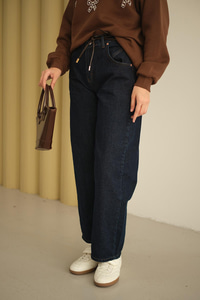 İp Kemerli Kot Pantolon Mavi