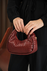 İşlemeli Gold Detay Çanta Bordo