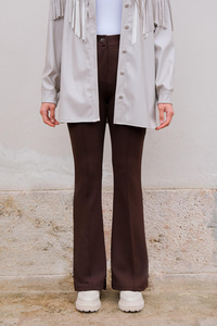 İspanyol Paça Çımalı Pantolon  Kahverengi