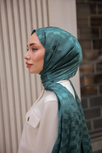 Ivory Desen Şal Petrol Yeşil