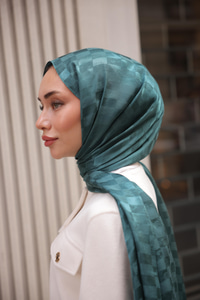 Ivory Desen Şal Petrol Yeşil