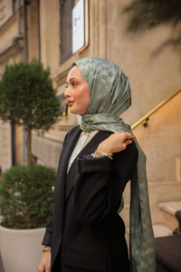 Ivory Desen Şal Su Yeşil