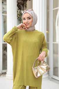 Kabarık Kumaş Takım Yağ Yeşil