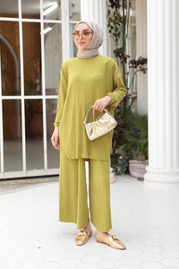 Kabarık Kumaş Takım Yağ Yeşil