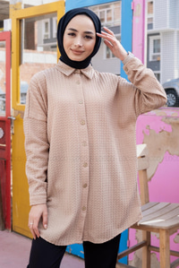 Uygun Fiyatlı KABARTMA DESEN GOMLEK VIZON | Loccomoda.com 