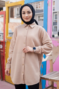 Uygun Fiyatlı KABARTMA DESEN GOMLEK VIZON | Loccomoda.com 