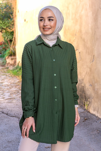 Uygun Fiyatlı KABARTMA DESEN GOMLEK YESIL | Loccomoda.com 